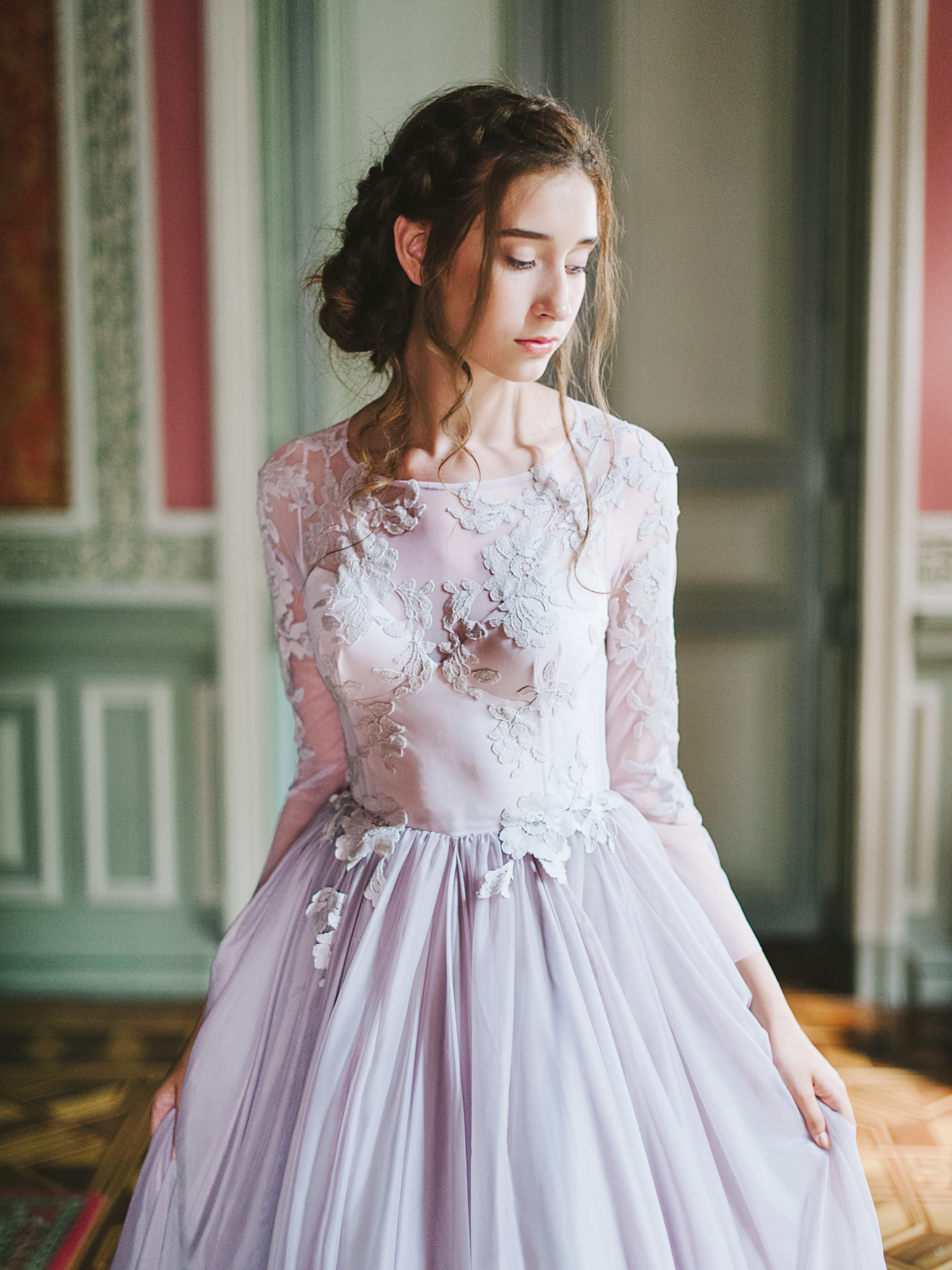 lilac wedding dress