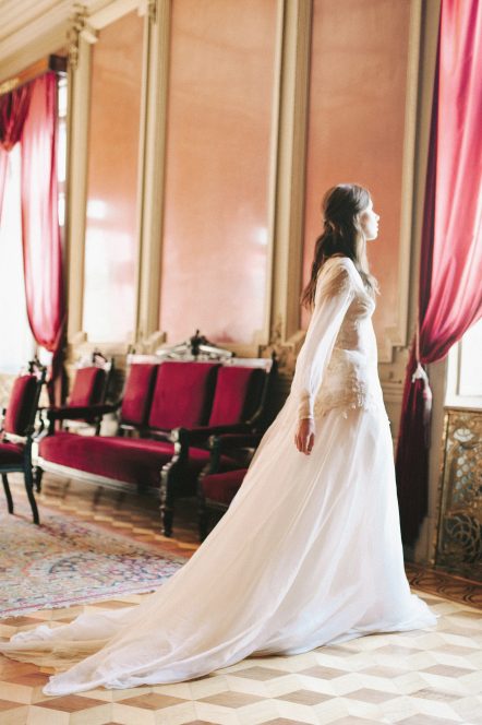 Bishop sleeve wedding gown