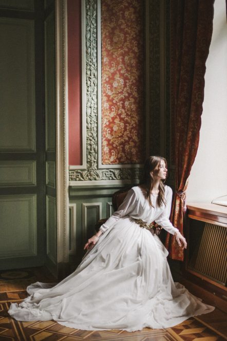 Long sleeve wedding gown