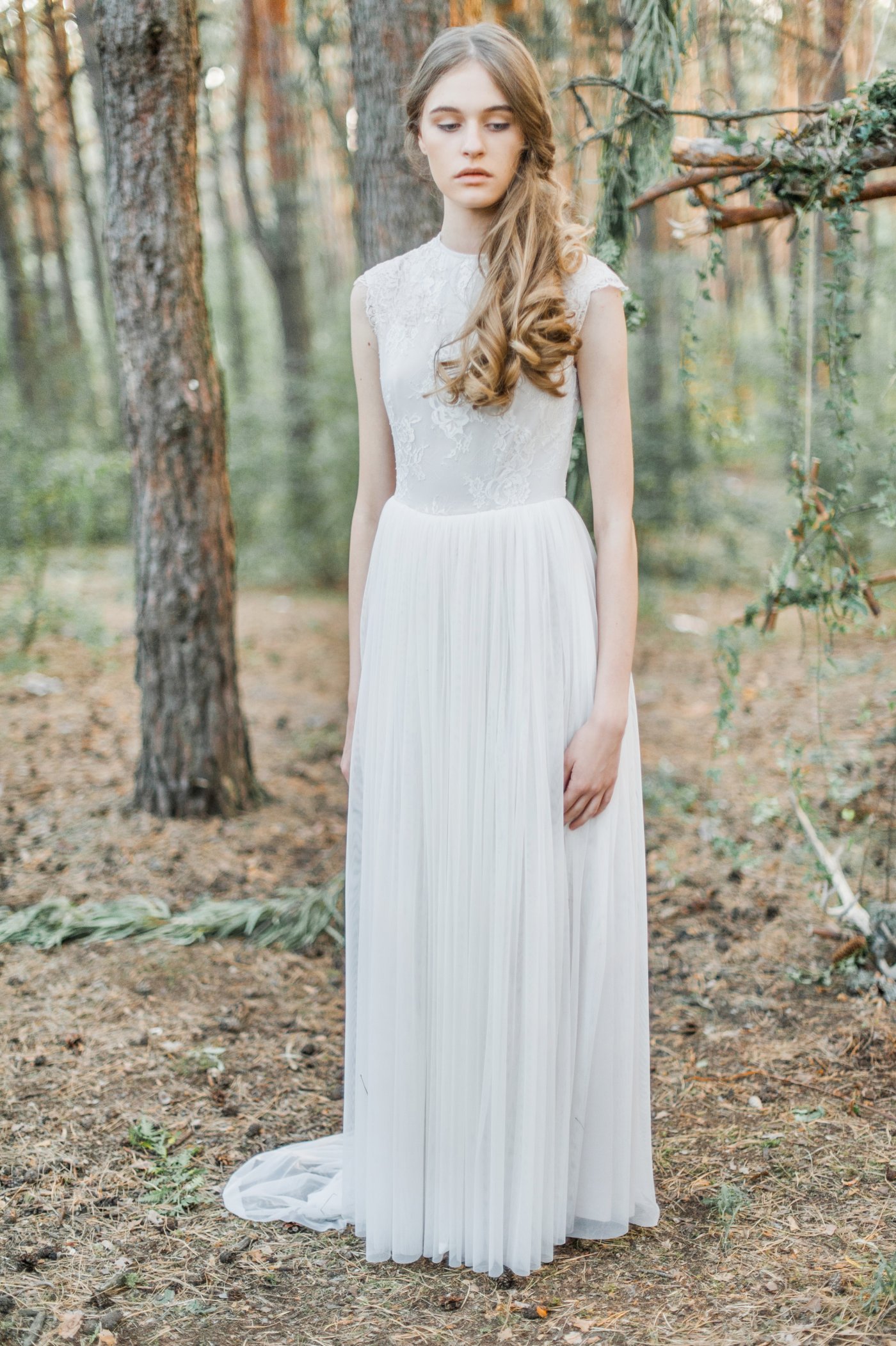 Sheath Wedding Dress with Lace Bodice | Cathy Telle
