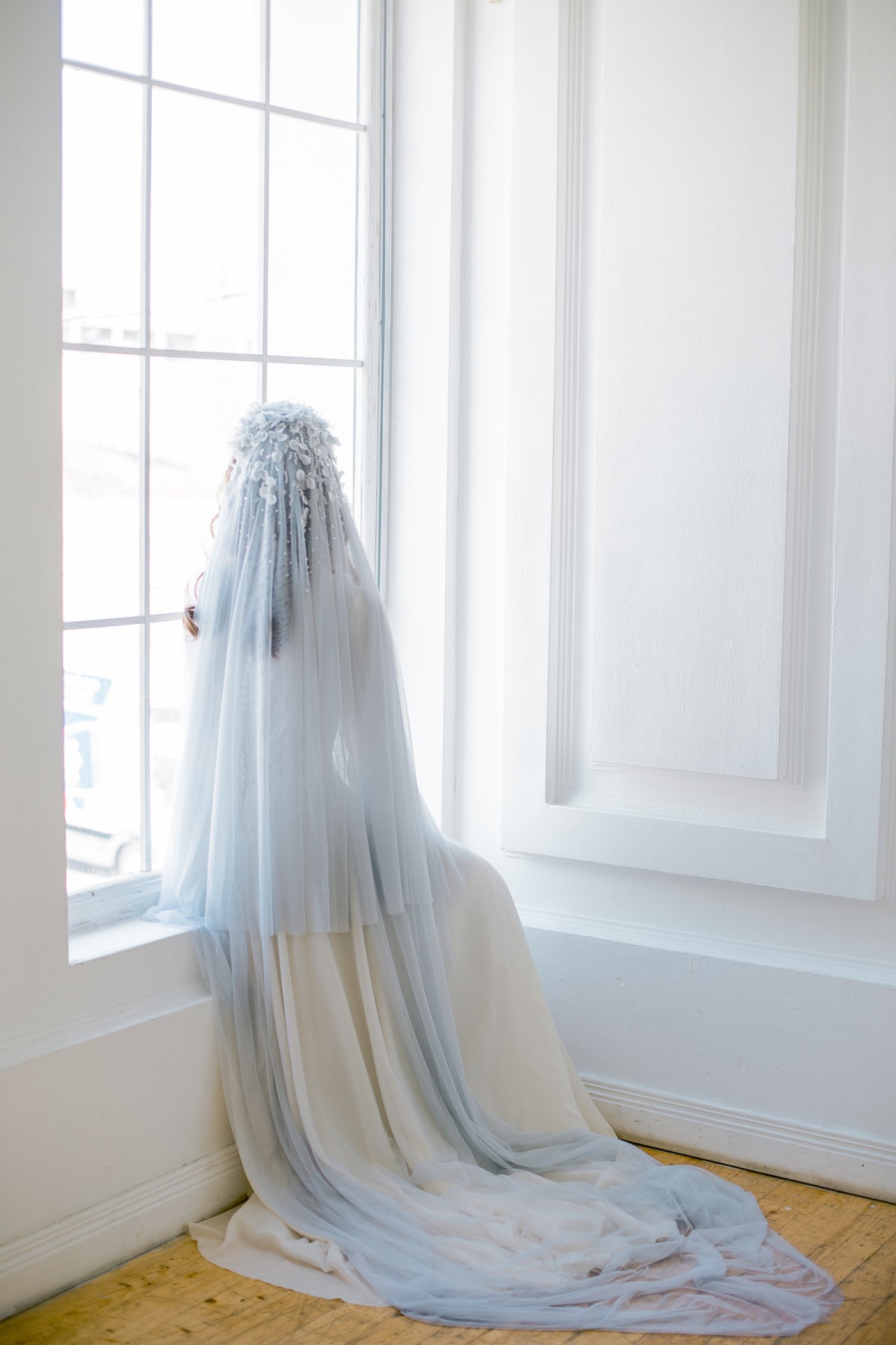 Blue Wedding Veil 