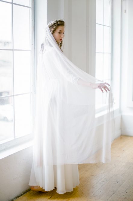 Silk wedding veil
