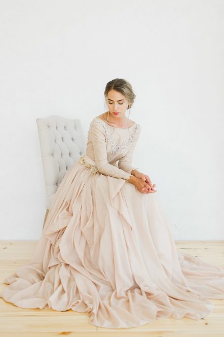 Ball-gown open back wedding dress
